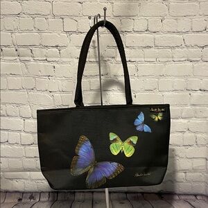 Harold Feinstein Collection Black Tote with Butterfly Design